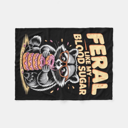 Feral Like My Blood Sugar  Fleece Deken (Voorkant (Horizontaal))
