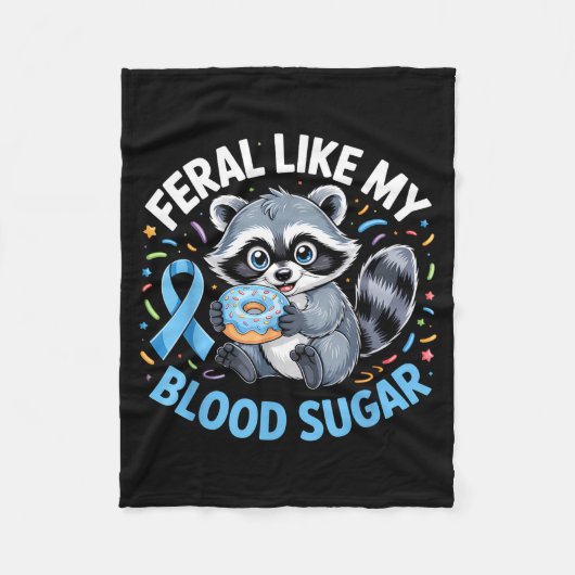 Feral Like My Blood Sugar Raccoon  Fleece Deken (Voorkant)