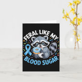 Feral Like My Blood Sugar Raccoon Kaart (Gele Bloem)