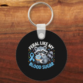 Feral Like My Blood Sugar Raccoon Sleutelhanger (Voorkant)