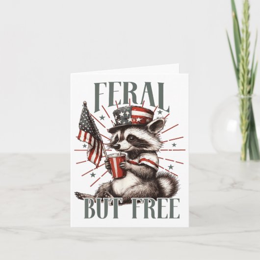 Feral maar gratis grappig sarcastisch 4 juli kaart (Voorkant)