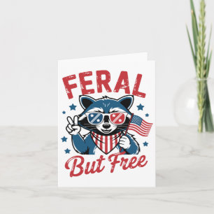 Feral maar gratis grappige wasbeer 4 juli USA Patr Kaart