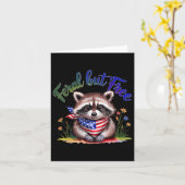 Feral maar gratis grappige wasbeer 4 juli vrouwen  kaart (Gele Bloem)