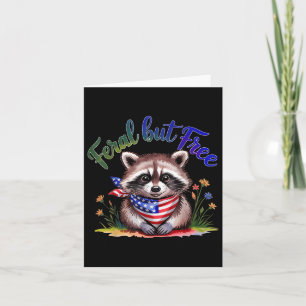 Feral maar gratis grappige wasbeer 4 juli vrouwen kaart