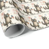 Feral maar gratis vuurwerk Feral Raccoon 4 juli Cadeaupapier (Rol Hoek)