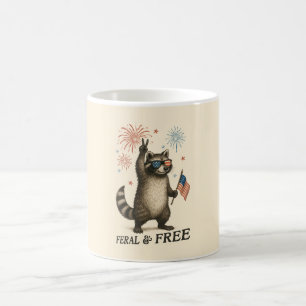Feral maar gratis vuurwerk Feral Raccoon 4 juli Koffiemok