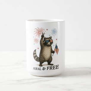 Feral maar gratis vuurwerk Feral Raccoon 4 juli Koffiemok