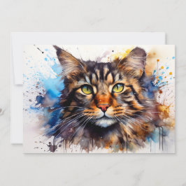 Feral Maine Coon Feestdagenkaart