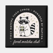 Feral matcha club grappige wasbeer liefhebbers sar magneet (Voorkant)