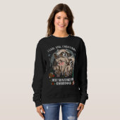 Feral meisje Grappig Kerstsweatshirt /Wasbeer Trui (Voorkant volledig)