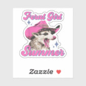 Feral Meisje Zomer Opossum Grappig Sticker (Vel)