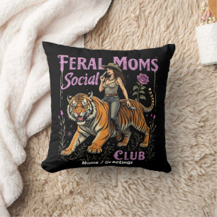 Feral Mom Social Club Grappig Trendsettend Grafi Kussen