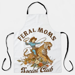 Feral Mom Sociale Club Grappig Retro Boho Cowgirl Schort
