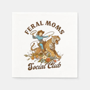 Feral Mom Sociale Club Grappig Retro Boho Cowgirl Servet