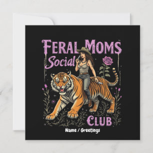 Feral Mom Sociale Club   Grappig trendy grafisch c Kaart