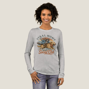 Feral Moms Social Club Wasbeer Ridend op Gouden Re Tri-Blend Shirt