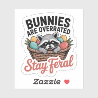 Feral Raccoon Easter PNG, Funny Retro Shirt Graphi Sticker