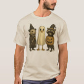 Feral Raccoon Opossum Duck Halloween Trio - Grappi T-shirt (Voorkant)