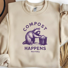 Feral Racoon Earth Day, compost gebeurt, Earth Hou Trui