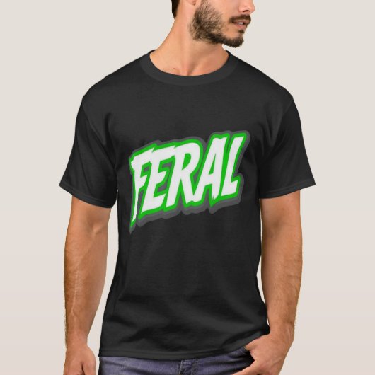 Feral T-shirt – Wild Gothic Statement Design (Voorkant)