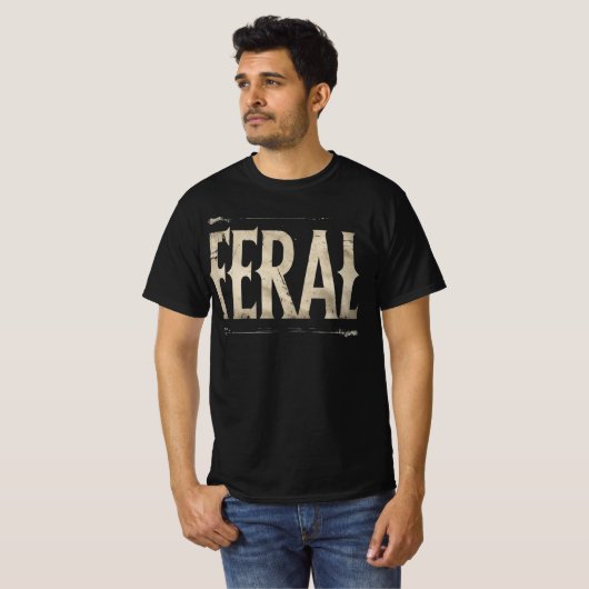 FERAL TShirt - Minimalist Statement for Wild Souls (Voorkant volledig)
