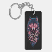 Feral Vibes Only - Wild Wolf Esthetisch Sleutelhanger (Voorkant Links)