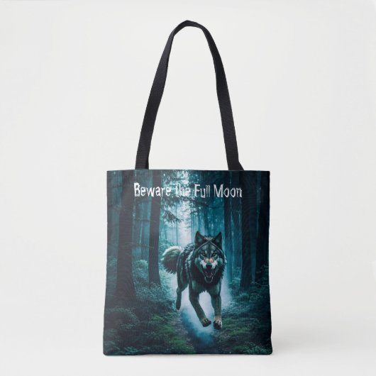 Feral Wolf Halloween Volledige Print Tote Bag (Voorkant)