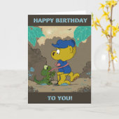 Ferald and The Baby Lizard Birthday Card Kaart (Gele Bloem)