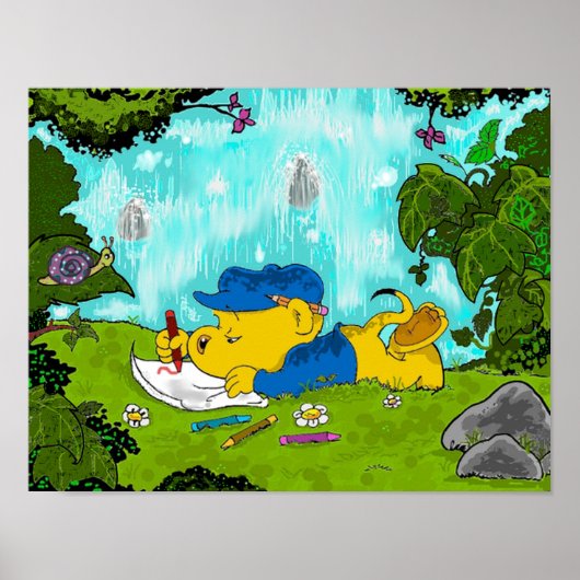 Ferald Drawing by the Waterfall Poster (Voorkant)
