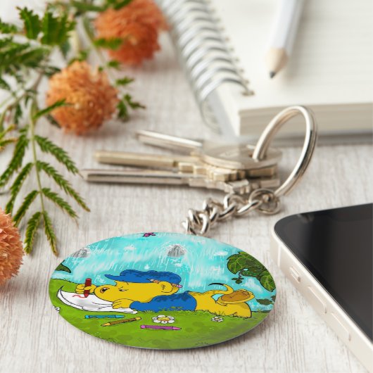 Ferald Drawing by the Waterfall Sleutelhanger (Zijkant)