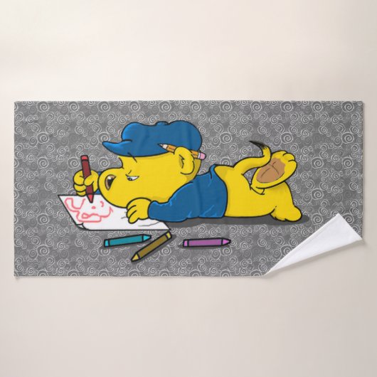 Ferald Drawing with Crayons Bath Towel Badhanddoek (Badhanddoek)