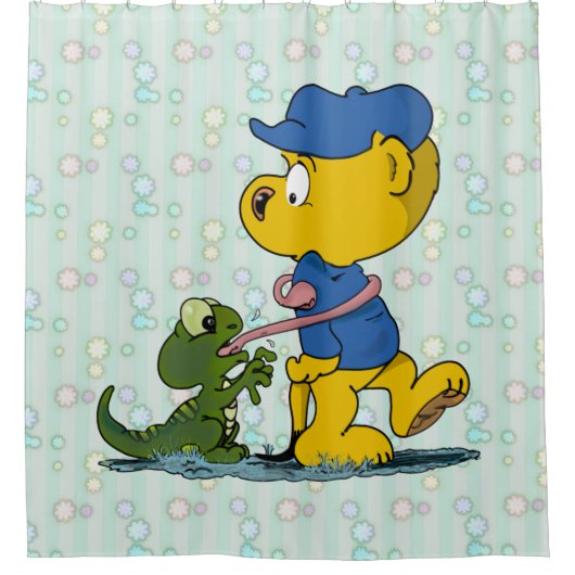 Ferald en de Baby Lizard Douchegordijn (Voorkant)