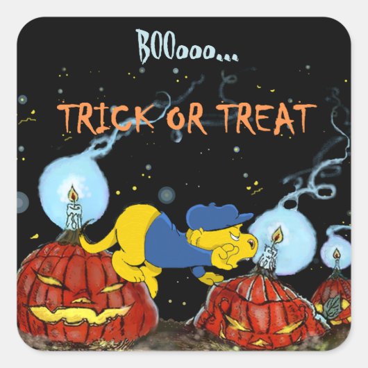 Ferald en de Rotten pomkins Vierkante Sticker (Voorkant)