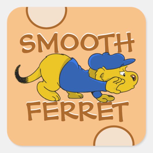 Ferald | Gladde ferret Square Sticker (Voorkant)