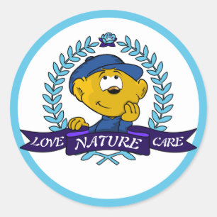 Ferald   Liefde Natuur Zorg Ronde Sticker