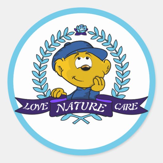 Ferald | Liefde Natuur Zorg Ronde Sticker (Voorkant)