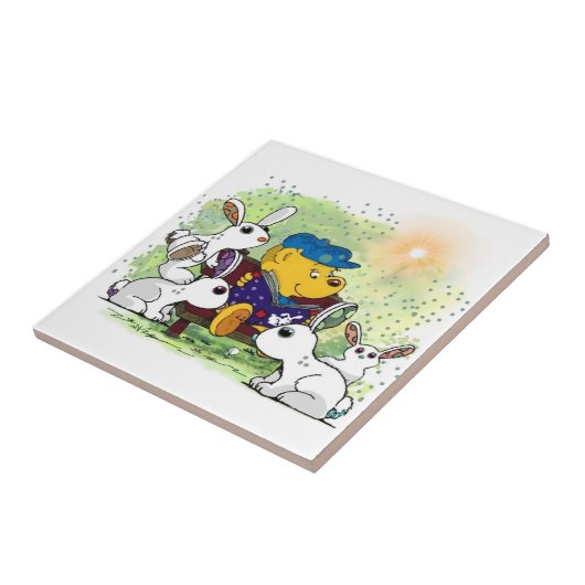 Ferald Reading To The Bunnies Tegeltje (Zijkant)