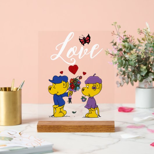 Ferald & Sahsha Ferret Acryl Bord (Huwelijk)