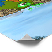 Ferald Slaapwandelend Op Een Vijver Poster (Hoek)