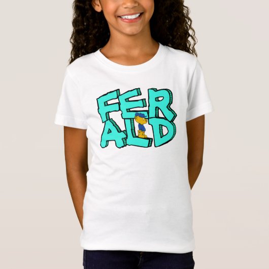 Ferald staand op zijn naam T-shirt (Voorkant)