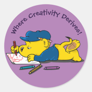 Ferald   Waar creativiteit voortkomt! Klassieke ro Ronde Sticker