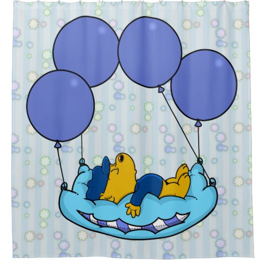 Ferald's kussenballonnen douchegordijn (Voorkant)