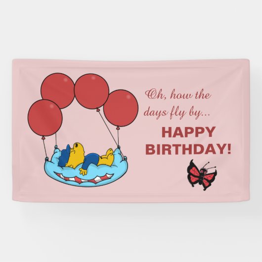 Ferald's kussenballonnen Verjaardag Spandoek (Horizontaal)