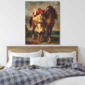Ferdinand Delacroix Arab Saddling Zijn Horse Canvas Afdruk (Insitu (Slaapkamer))