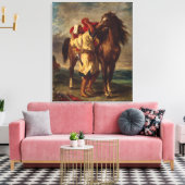 Ferdinand Delacroix Arab Saddling Zijn Horse Canvas Afdruk (Insitu (Woonkamer))