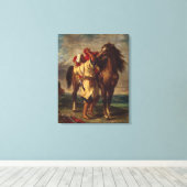 Ferdinand Delacroix Arab Saddling Zijn Horse Canvas Afdruk (Insitu (Houten vloer))