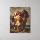 Ferdinand Delacroix Arab Saddling Zijn Horse Canvas Afdruk (Voorkant)