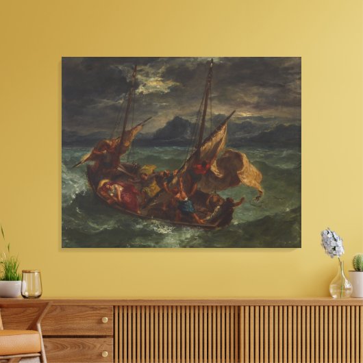 Ferdinand Delacroix Christus op het Zee van Galile Canvas Afdruk (Insitu (Woonkamer))