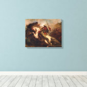 Ferdinand Delacroix Collision of Moorish Horsperma Canvas Afdruk (Insitu (Houten vloer))