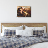 Ferdinand Delacroix Collision of Moorish Horsperma Canvas Afdruk (Insitu (Slaapkamer))